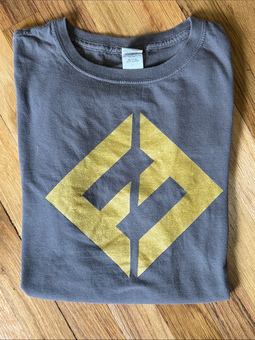 Vintage Foo Fighters Band Tee Gold Logo Concert Shirt Adult Unisex Large